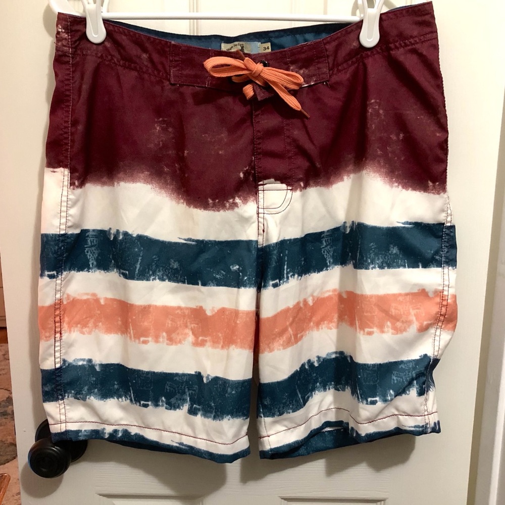 Men’s swim shorts with watercolor design